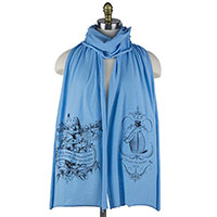 Alice Flamingo Birds of a Feather Wonderland Screen printed Cotton Scarf
