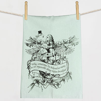 Alice Flamingo Birds of a Feather Wonderland Flour Sack Towel
