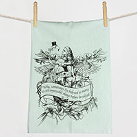 Alice Flamingo Birds of a Feather Wonderland Flour Sack Towel