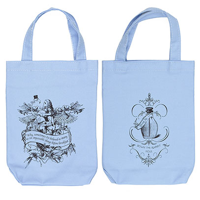 Alice Flamingo Birds of a Feather Wonderland Organic Cotton Liquor and Wine Bottle Tote Bag