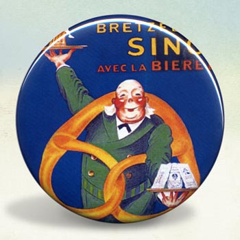 Bretzles Singer Beer and Pretzel Illustration Poster