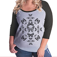 Butterfly Effect Curvy Plus Size Raglan Baseball T-shirt