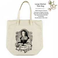 Catherine of Aragon Organic Cotton Large Market Tote Bag