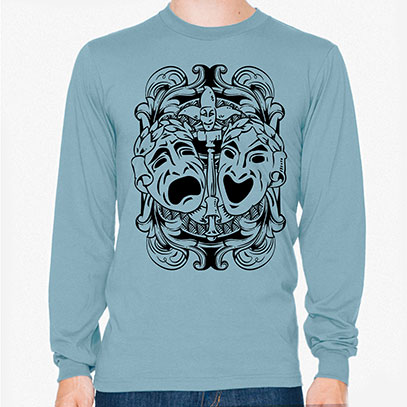 Comedy Tragedy Theatre Masks Men's or Unisex Organic Long Sleeve T-shirt