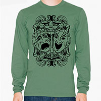 Comedy Tragedy Theatre Masks Men's or Unisex Organic Long Sleeve T-shirt
