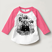 Edgar Allan Poe Kids 3/4 Sleeve Raglan Size 2-12