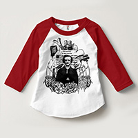Edgar Allan Poe Kids 3/4 Sleeve Raglan Size 2-12