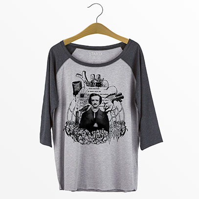 Edgar Allan Poe Curvy Plus Size Raglan Baseball T-shirt