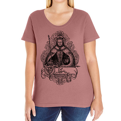 Queen Elizabeth I Curvy Fit Plus Size T-shirt V-neck Scoop and Tank Style