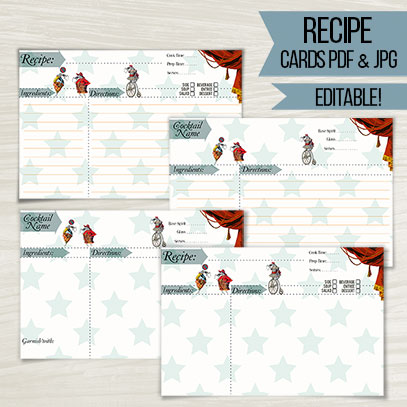 Flea Circus cocktail and recipe cards