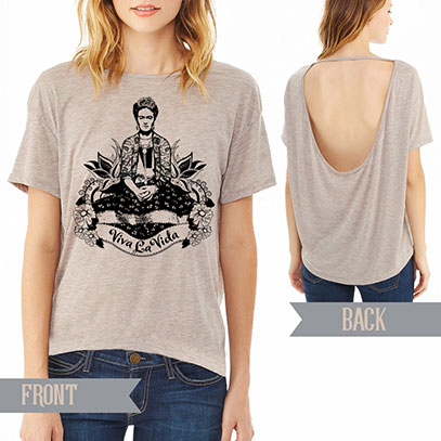 Frida Viva La Vida Alternative pony open back t-shirt