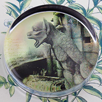 Gargoyles of Notre Dame Glass Round Paperweight