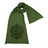 Good Fortune and Luck Screen printed Cotton Scarf