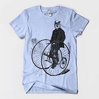 Gentleman Owl on a Bicycle Men's or Unisex T-shirt