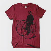 Gentleman Owl on a Bicycle Men's or Unisex T-shirt