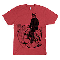 Gentleman Owl on a Bicycle Men's or Unisex T-shirt