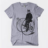 Gentleman Owl on a Bicycle Men's or Unisex T-shirt