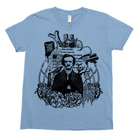 Edgar Allan Poe Kids Tee Shirt Size 2-12
