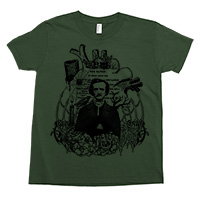 Edgar Allan Poe Kids Tee Shirt Size 2-12