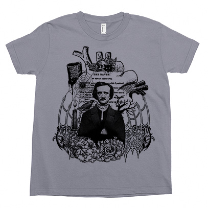 Edgar Allan Poe Kids Tee Shirt Size 2-12