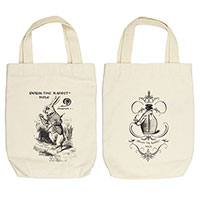White Rabbit Alice Wonderland Organic Cotton Liquor and Wine Bottle Tote Bag