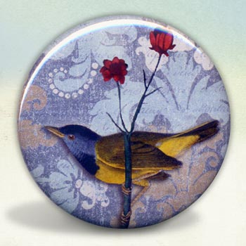 Warbler Bird Perched on a Flower