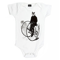 Gentleman Owl on a Bicycle organic one piece