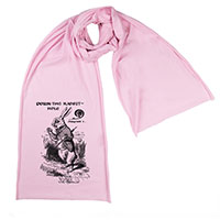 White Rabbit Alice Wonderland Screen printed Cotton Scarf